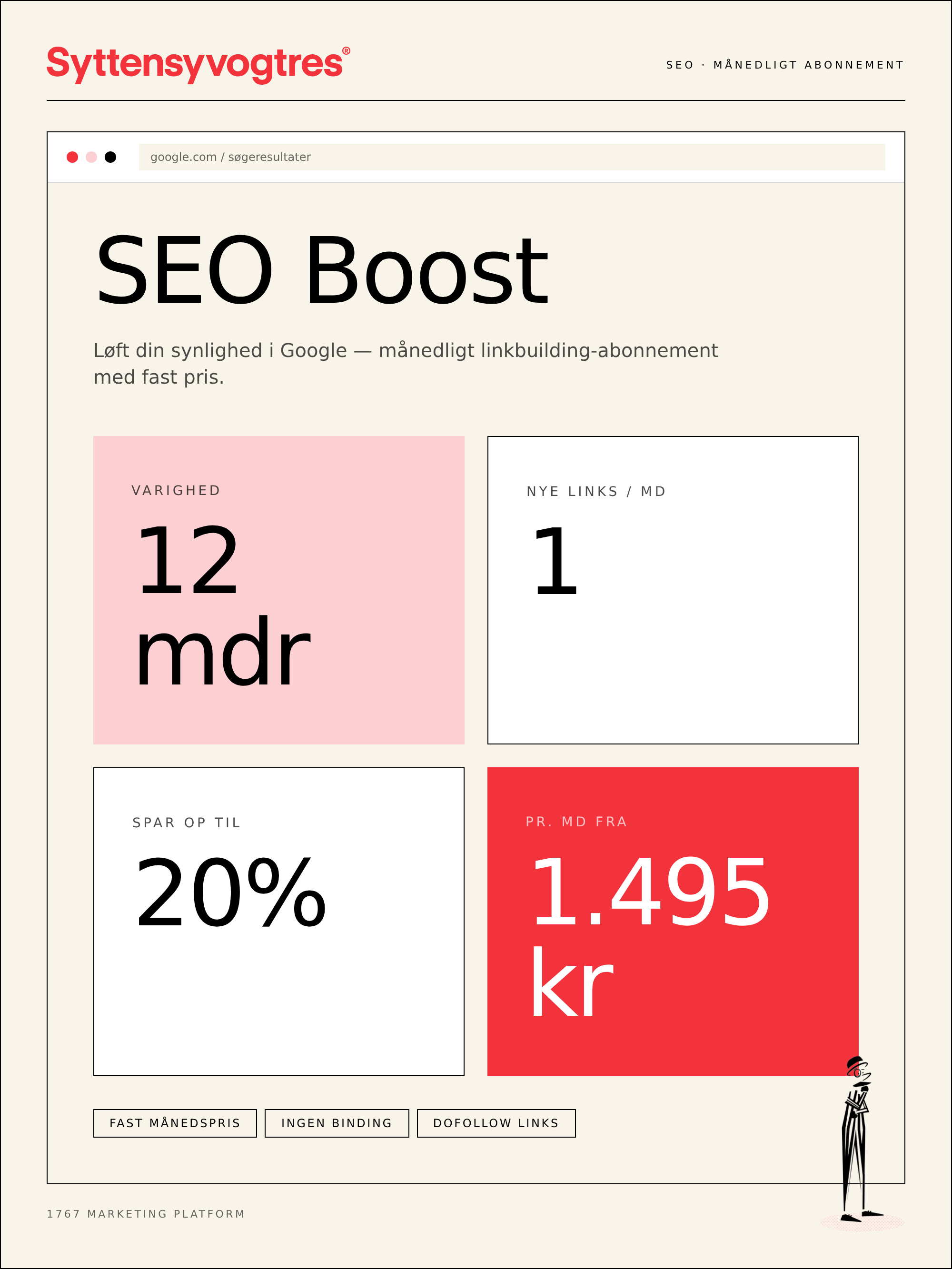 SEO Boost — månedligt linkbuilding-abonnement